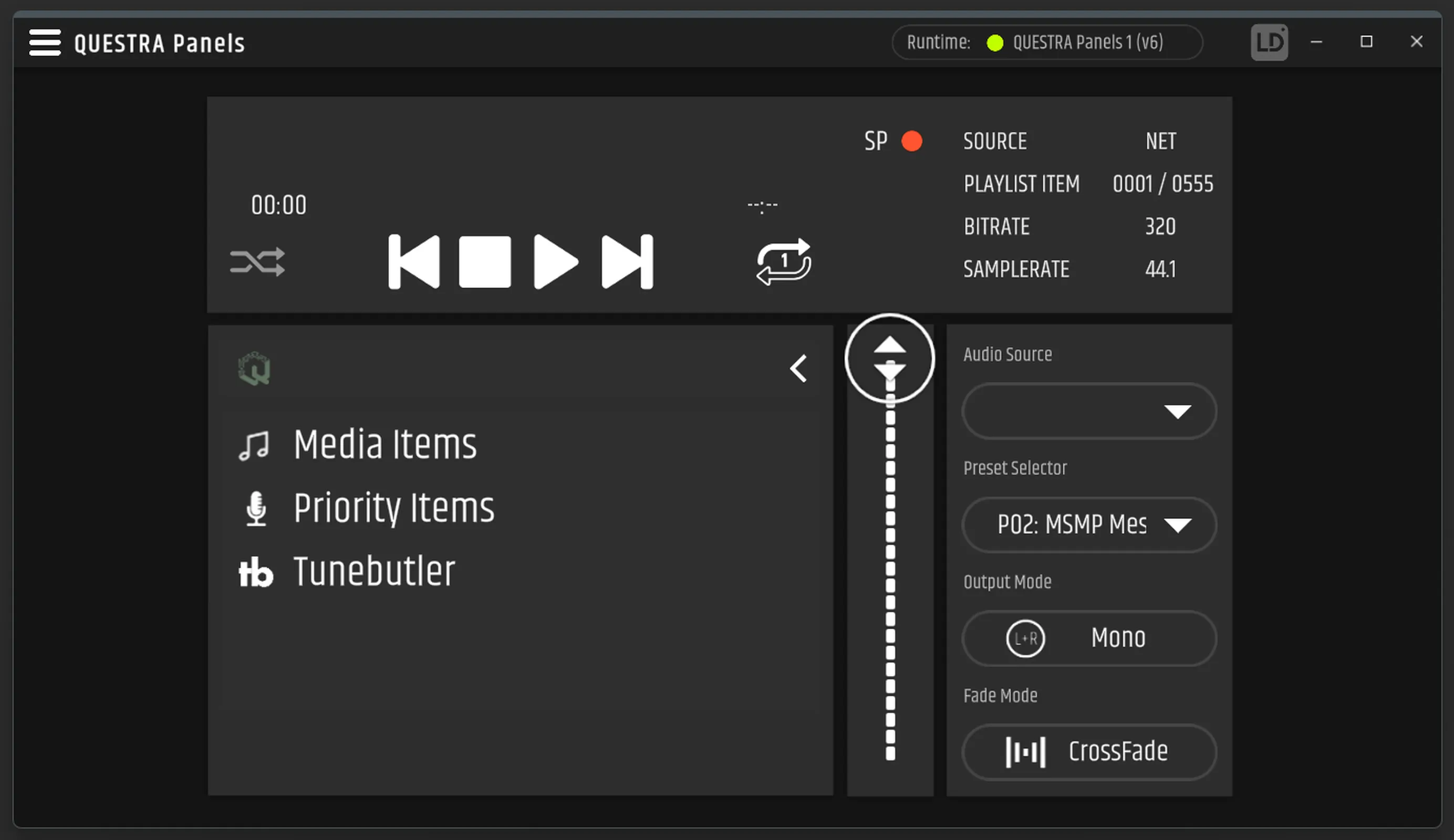 03 questra panels tb noplaylistselected