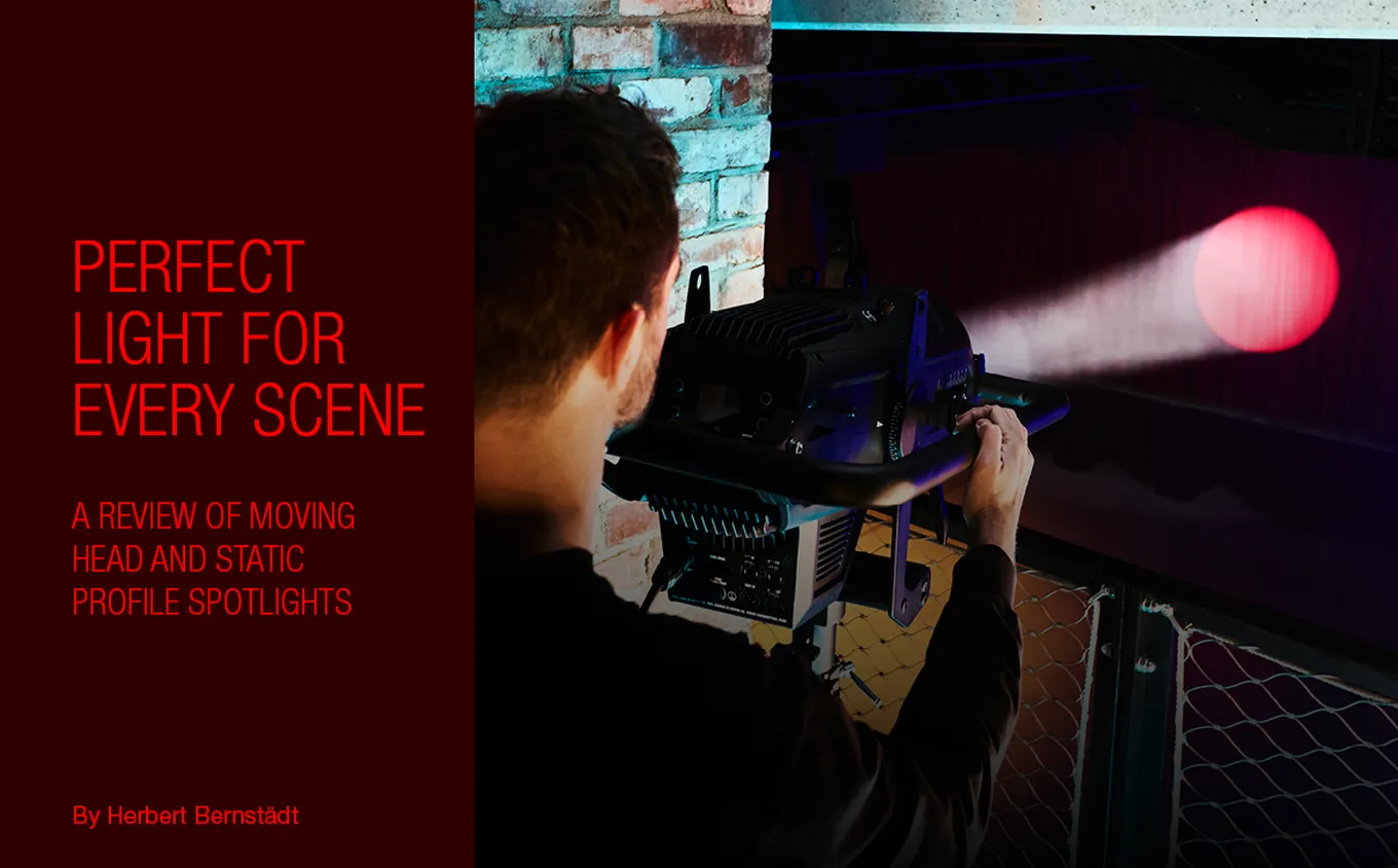 Cameo Light profile spotlight and moving head compared – review by lighting specialist Herbert Bernstädt