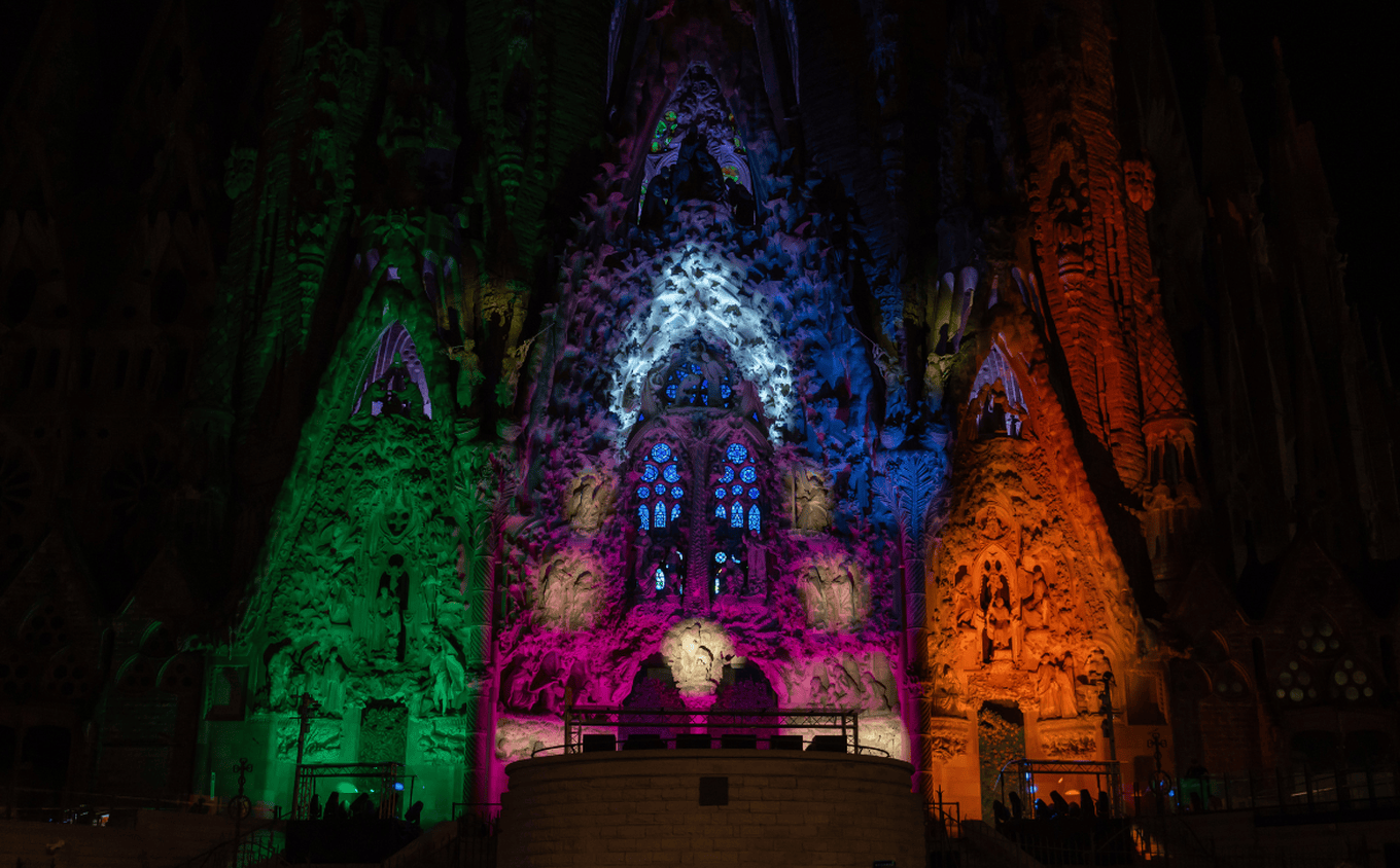 Cameo Light installation at Sagrada Familia Barcelona Antoni Gaudi with OPUS SP5+ Spot Profile Moving Head