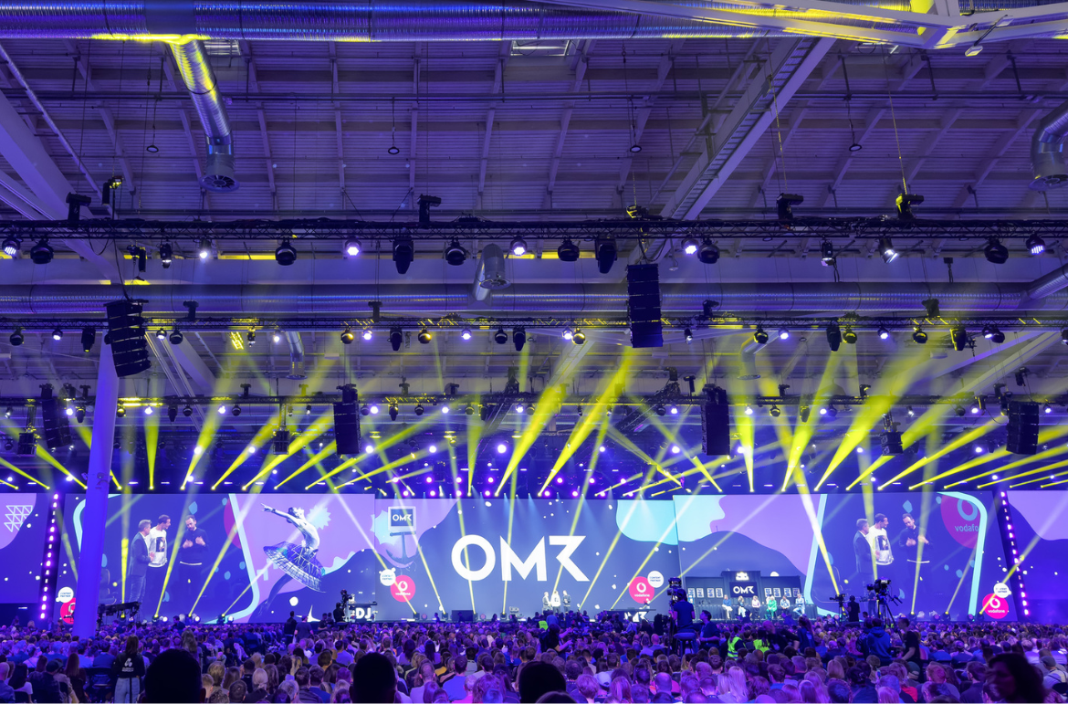 Cameo Light ORON H2 IP65 Hybrid Phosphor-Laser Moving Head at OMR Festival with PRG