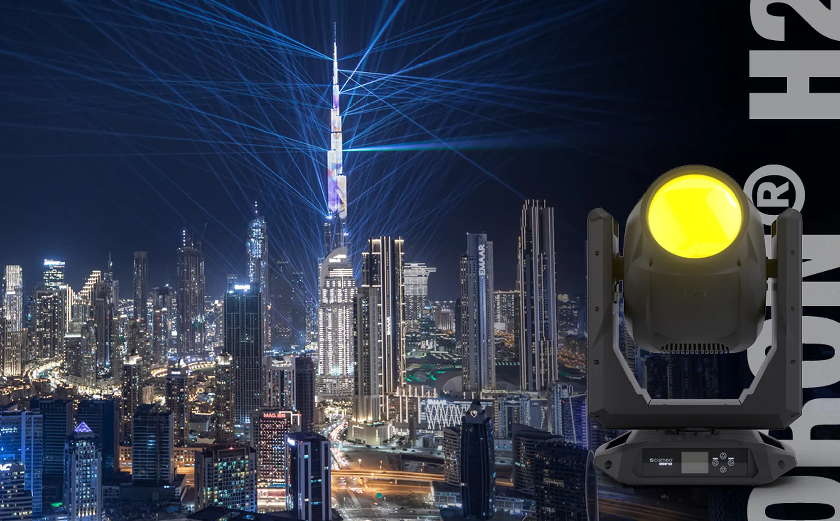 Cameo Light Networking Event Dubai ORON H2 IP65 Phosphor-Laser Moving Head