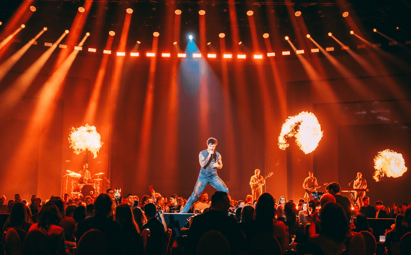 Cameo Light Installation at M.A.M.A. Awards with Baltic Production Service OPUS X Profile OPUS H5 Hybrid Moving Head ZENIT W600 Wash Light