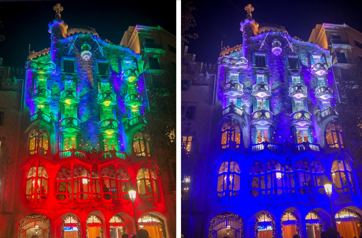 Cameo Light Installation Wash Light Strobe ZENIT W600 SMD at Casa Batlló Gaudi House Barcelona