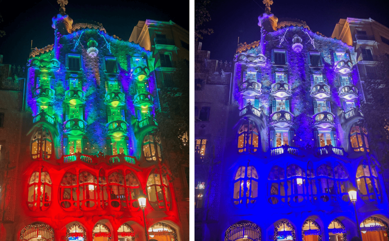 Cameo Light Installation Wash Light Strobe ZENIT W600 SMD at Casa Batlló Gaudi House Barcelona