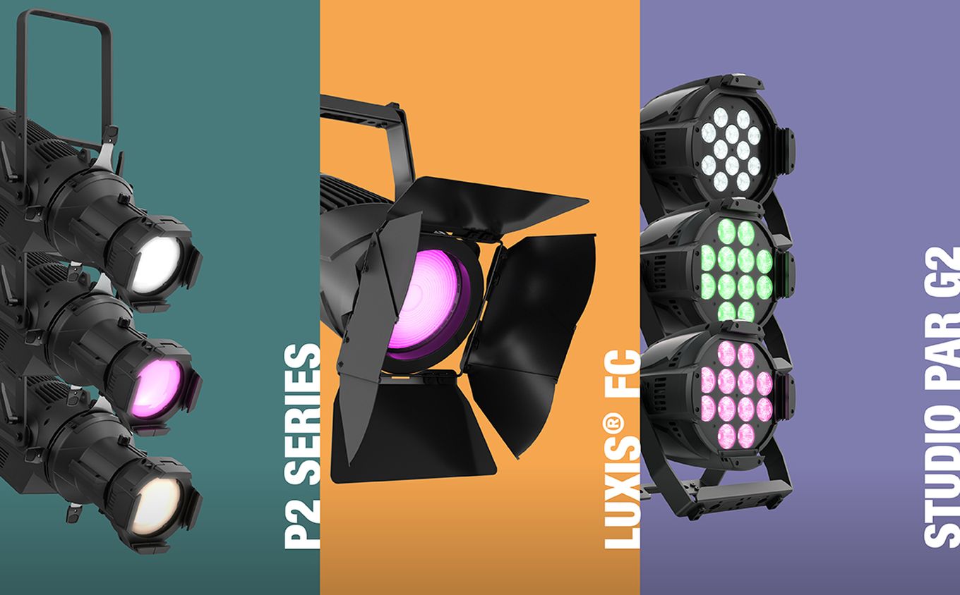Cameo Light Product News Highlights Prolight + Sound 2022 P2 Series Profiler LUXIS FC and STUDIO PAR G2 Spotlights