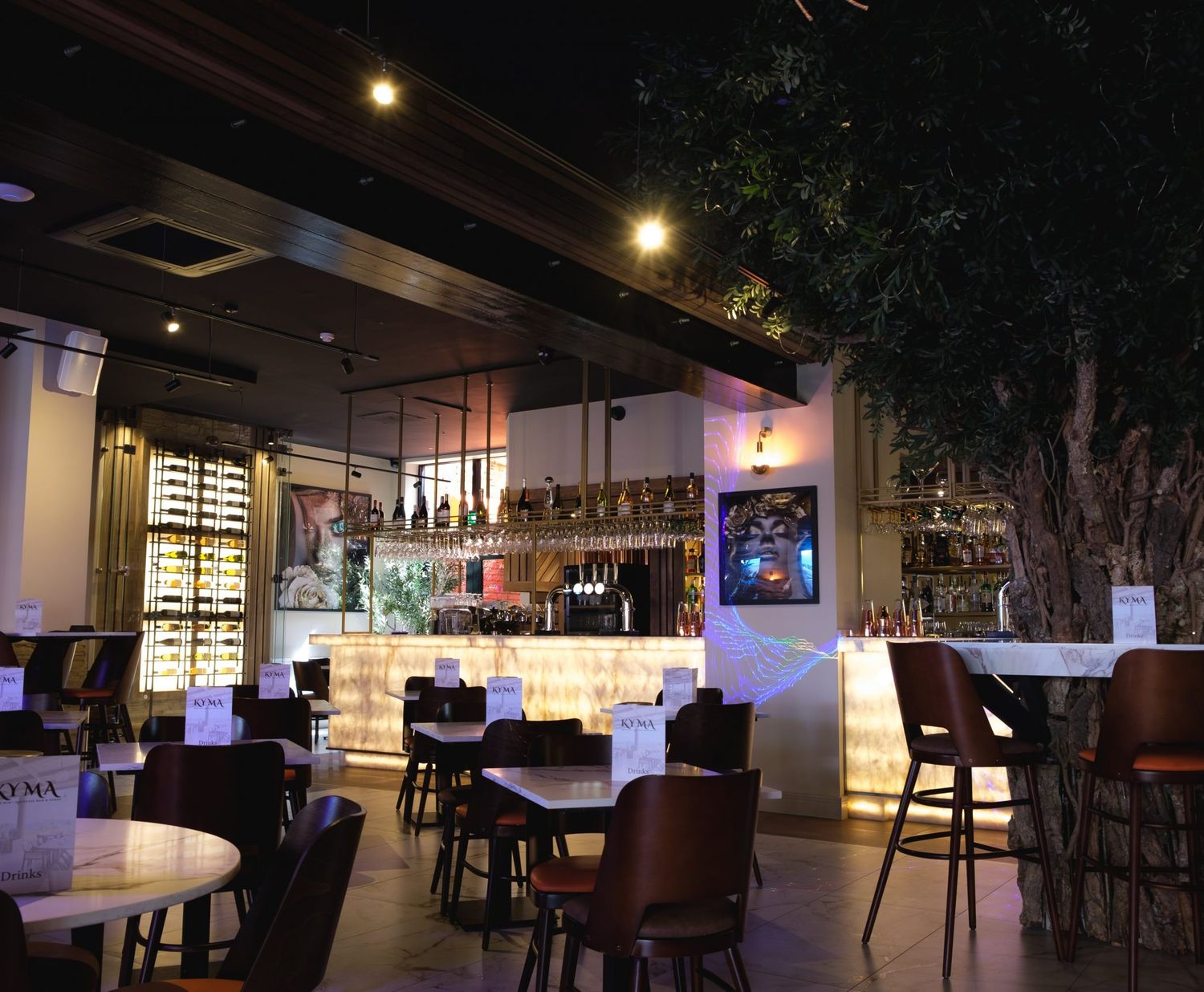 Audio and light installation at the Kyma restaurant